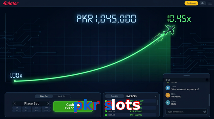 Main screen of Pkr Slots aviator page for PK players